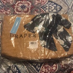 DraperJames Straw Bag with Floral Scarf.